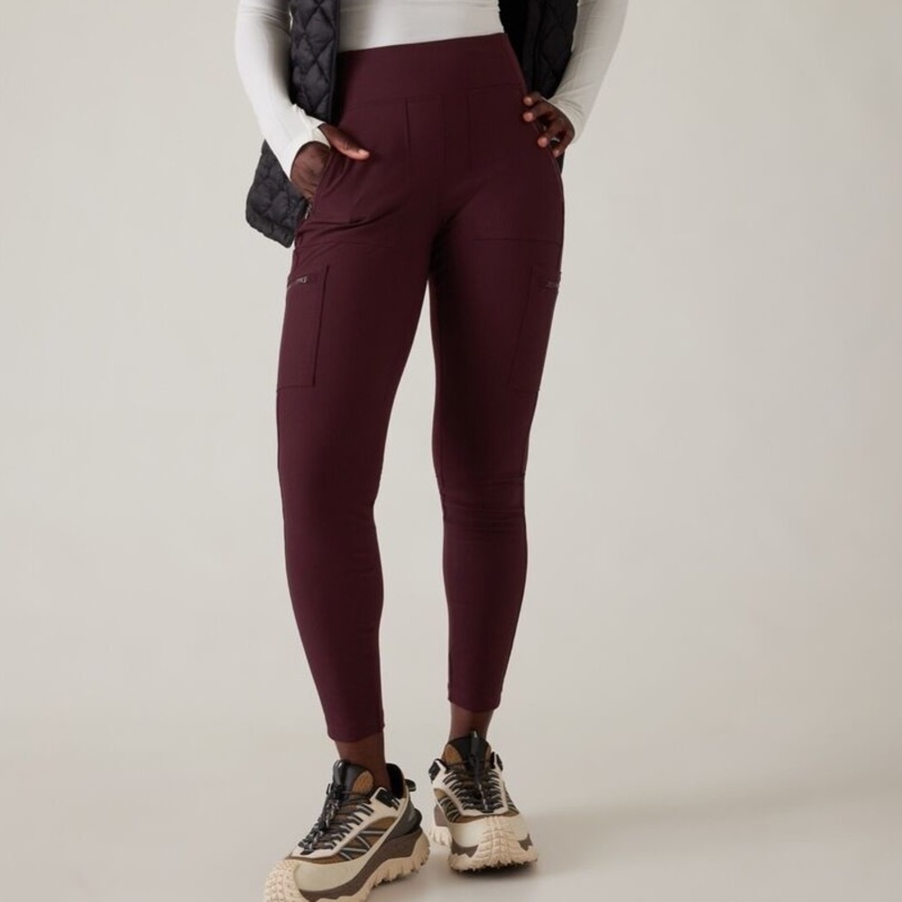 Athleta Burgundy High-Waisted Pants